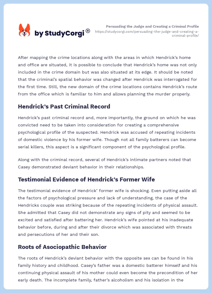 Persuading the Judge and Creating a Criminal Profile. Page 2
