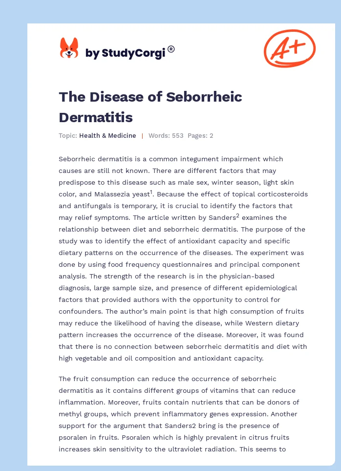 The Disease of Seborrheic Dermatitis. Page 1