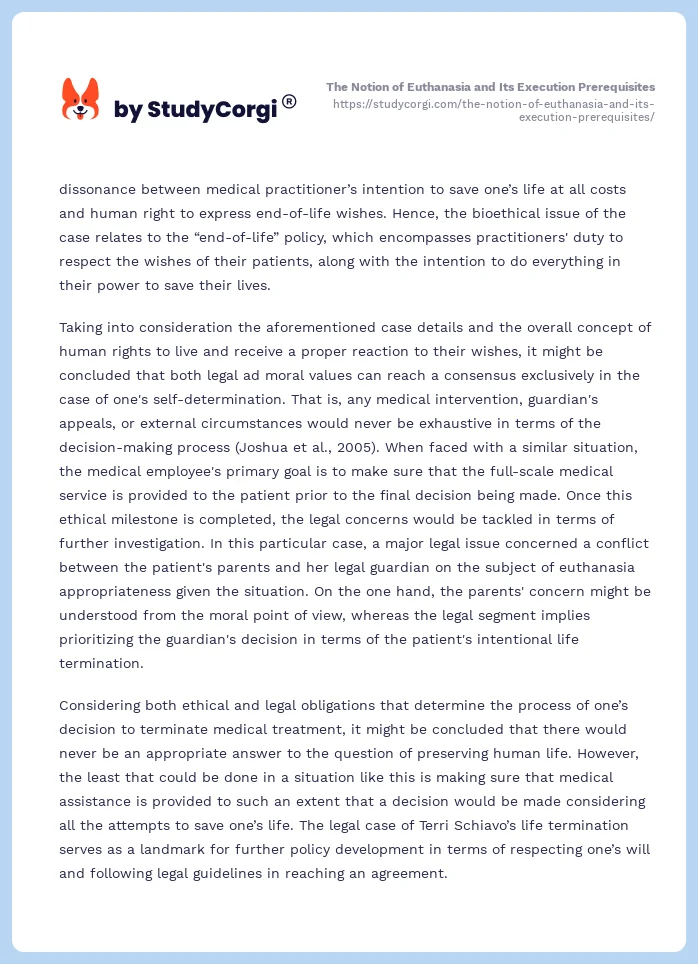 The Notion of Euthanasia and Its Execution Prerequisites. Page 2