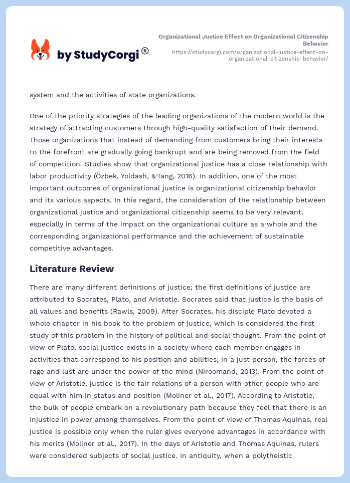 Organizational Justice Effect on Organizational Citizenship Behavior. Page 2