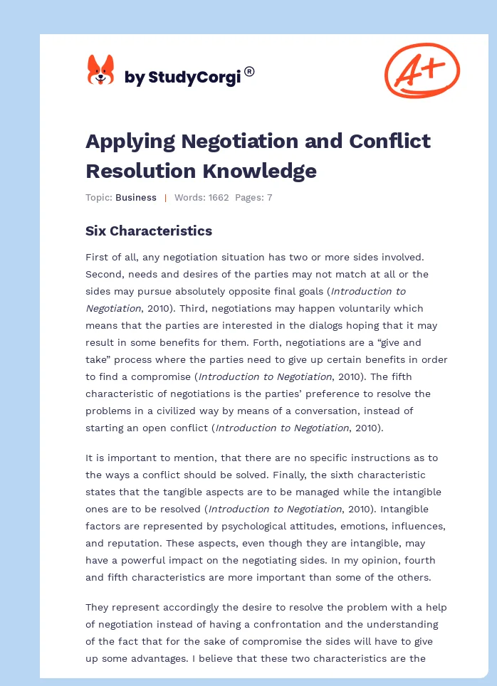 Applying Negotiation and Conflict Resolution Knowledge. Page 1