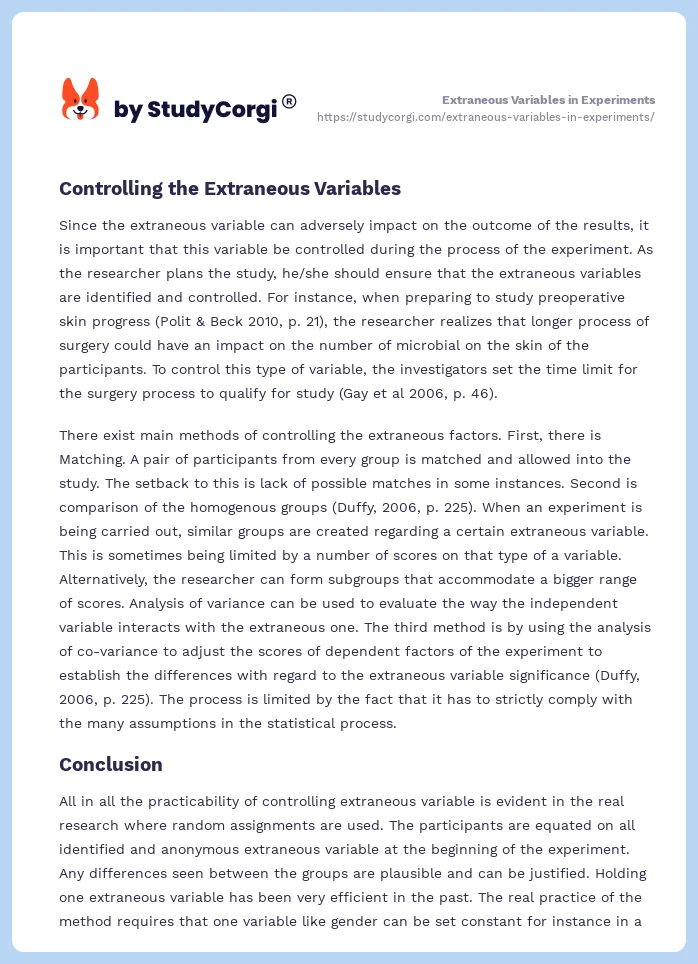 Extraneous Variables in Experiments. Page 2