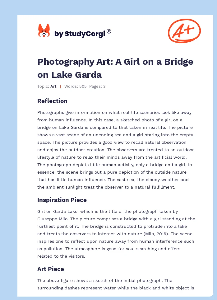 Photography Art: A Girl on a Bridge on Lake Garda. Page 1