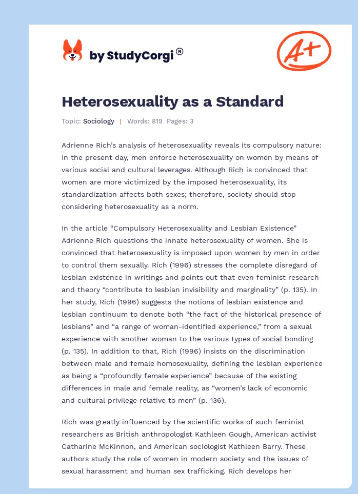 Heterosexuality as a Standard. Page 1