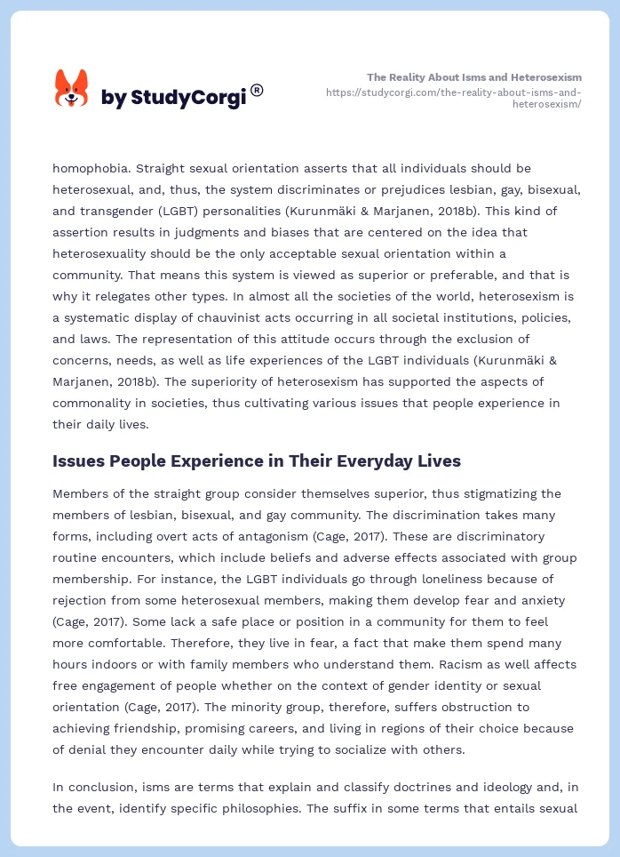 The Reality About Isms and Heterosexism. Page 2