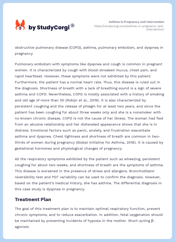 Asthma in Pregnancy and Intervention. Page 2