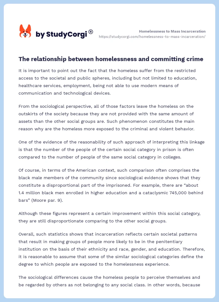 Homelessness to Mass Incarceration. Page 2