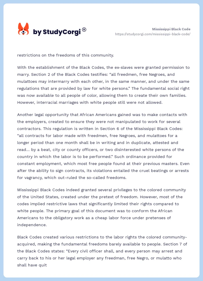 Mississippi Black Code. Page 2