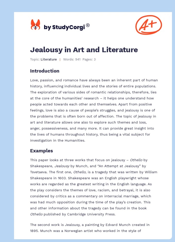 Jealousy in Art and Literature. Page 1