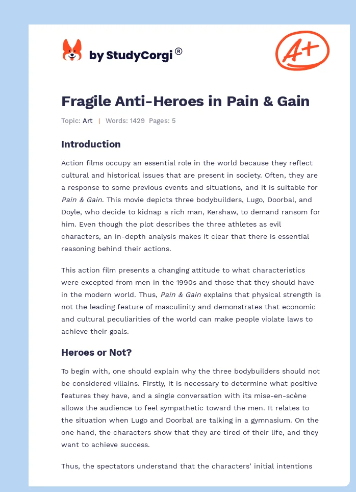 Fragile Anti-Heroes in Pain & Gain. Page 1
