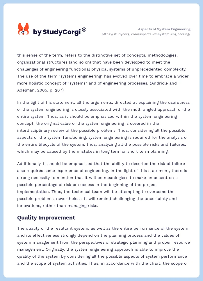 Aspects of System Engineering. Page 2