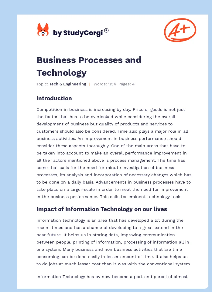Business Processes and Technology. Page 1