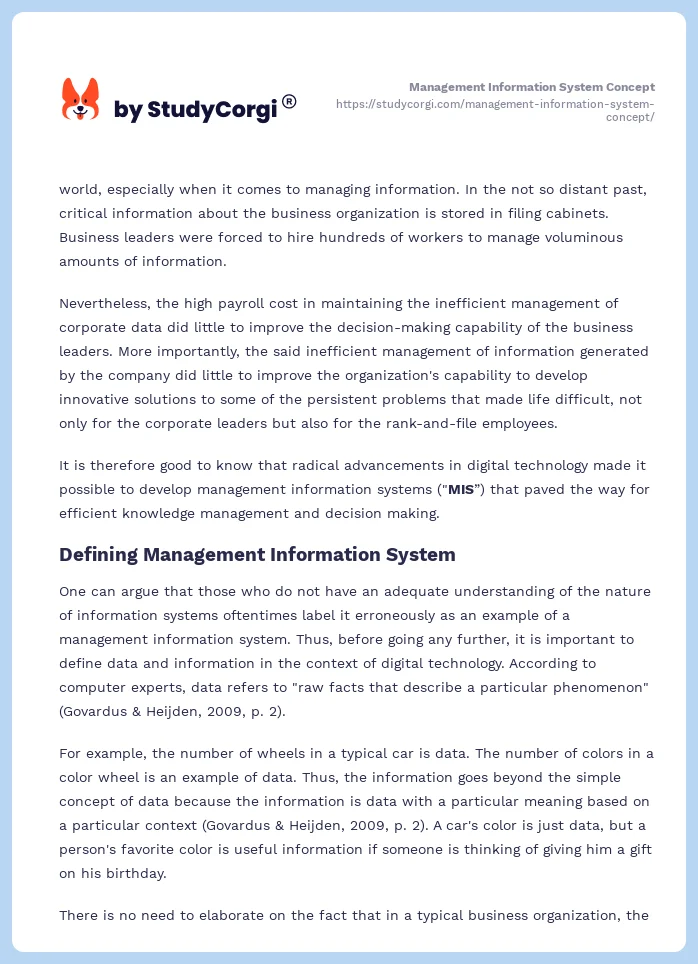 Management Information System Concept. Page 2