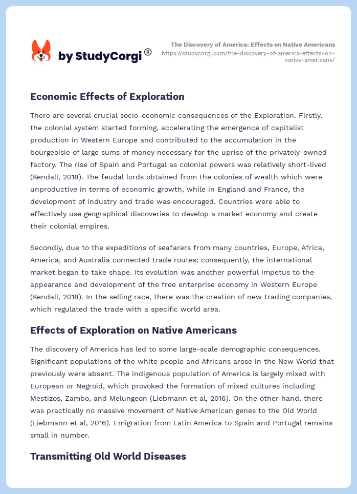 The Discovery of America: Effects on Native Americans. Page 2