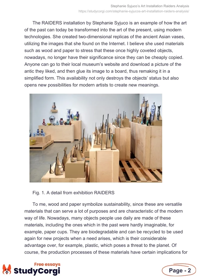 Stephanie Syjuco’s Art Installation "Raiders" Analysis. Page 2