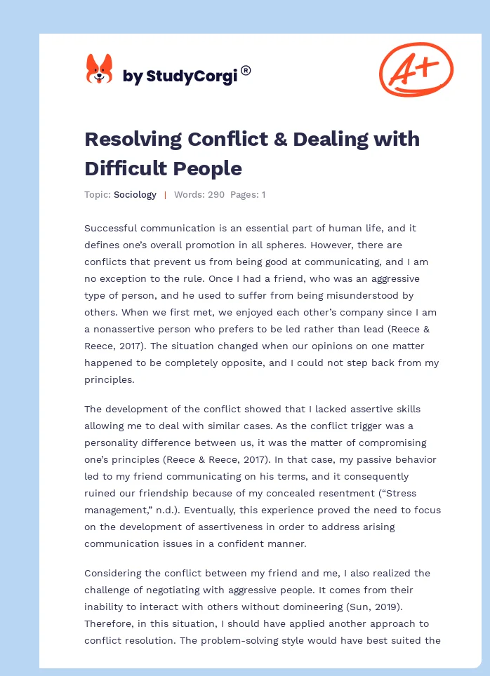 Resolving Conflict & Dealing with Difficult People. Page 1