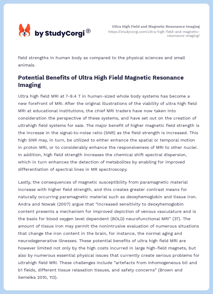 Ultra High Field and Magnetic Resonance Imaging. Page 2