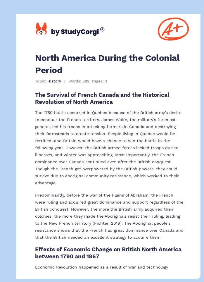 North America During the Colonial Period. Page 1