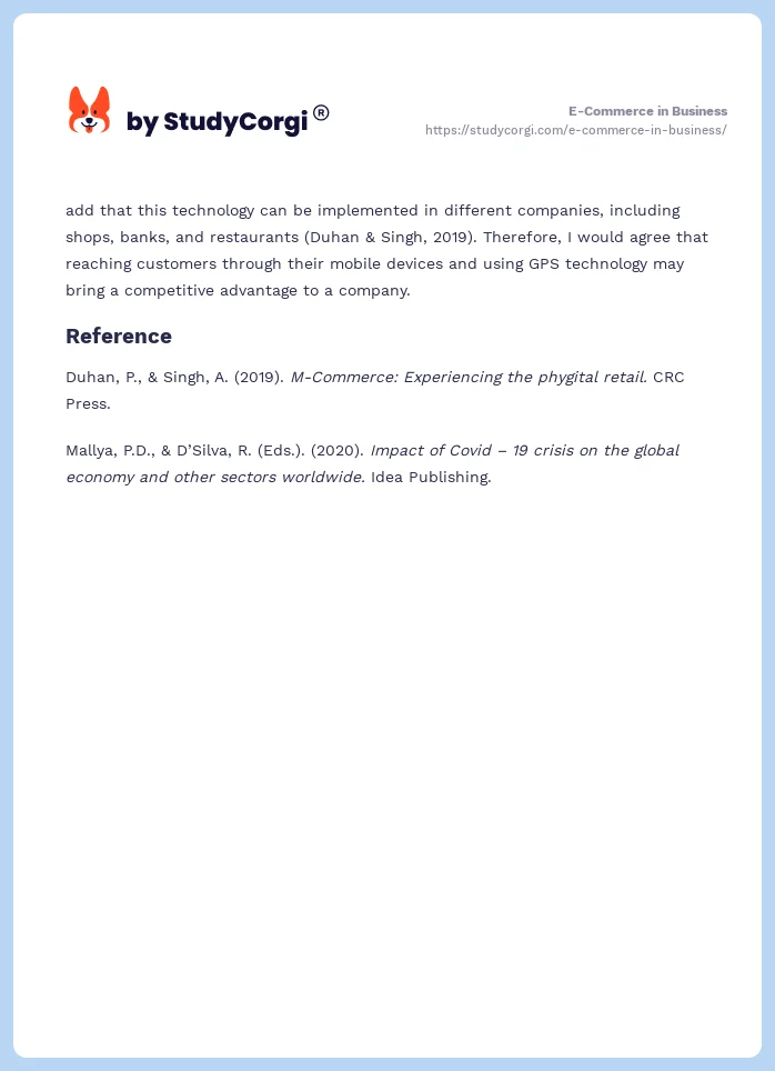 E-Commerce in Business. Page 2