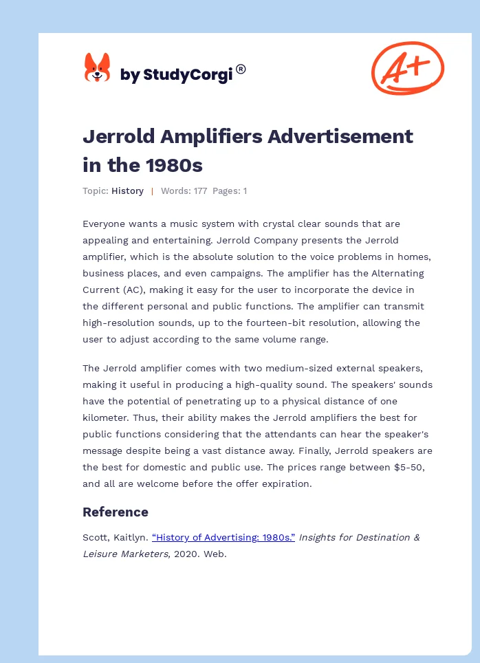 Jerrold Amplifiers Advertisement in the 1980s. Page 1