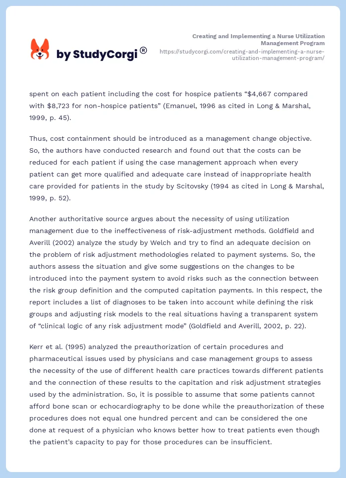 Creating and Implementing a Nurse Utilization Management Program. Page 2