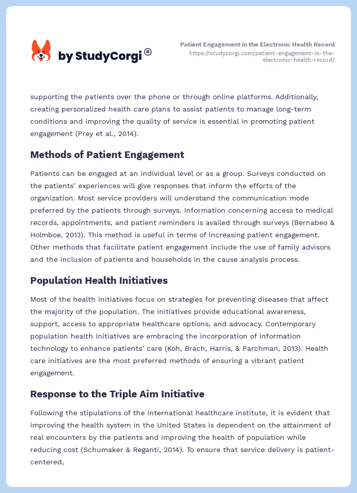 Patient Engagement in the Electronic Health Record. Page 2