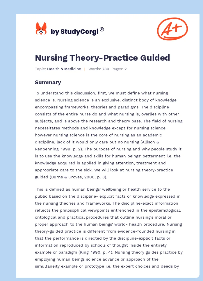 Nursing Theory-Practice Guided. Page 1