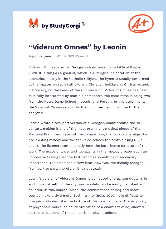 “Viderunt Omnes” by Leonin. Page 1