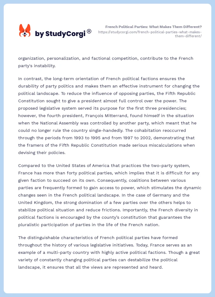 French Political Parties: What Makes Them Different?. Page 2