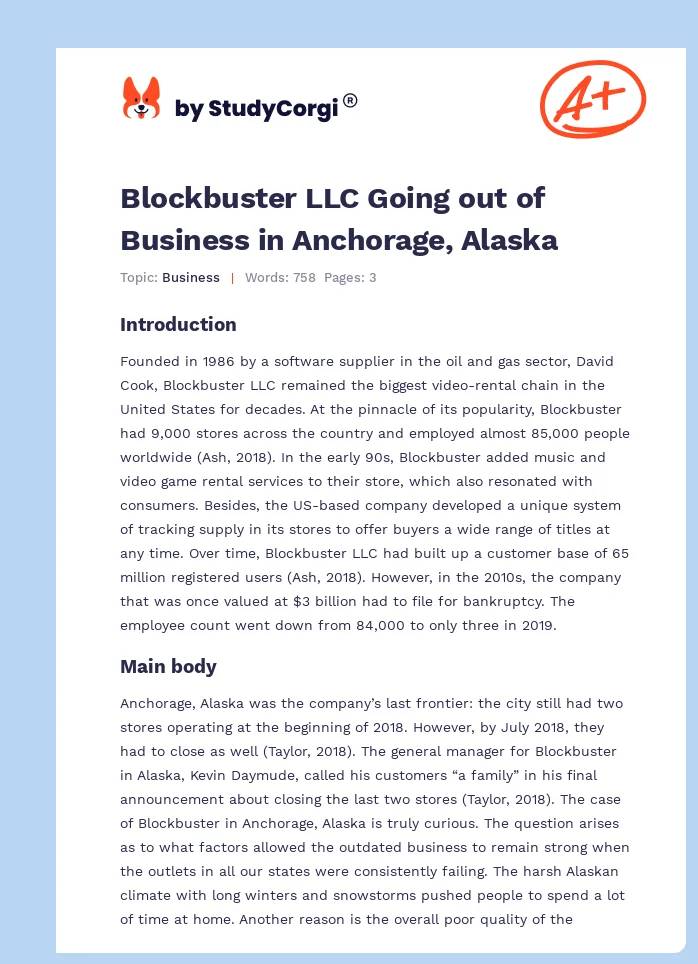 Blockbuster LLC Going out of Business in Anchorage, Alaska. Page 1