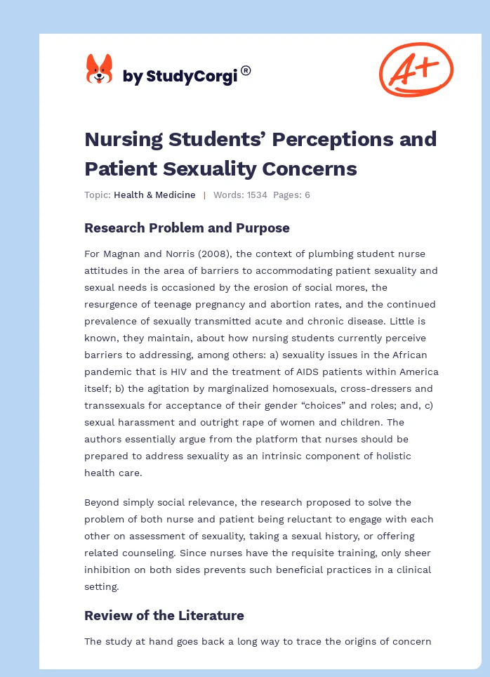 Nursing Students’ Perceptions and Patient Sexuality Concerns. Page 1