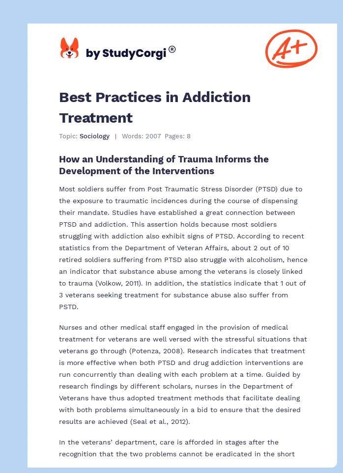 Best Practices in Addiction Treatment. Page 1