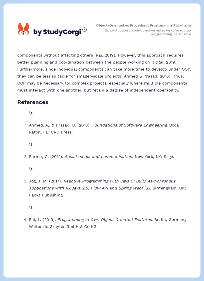 Object-Oriented vs Procedural Programming Paradigms. Page 2
