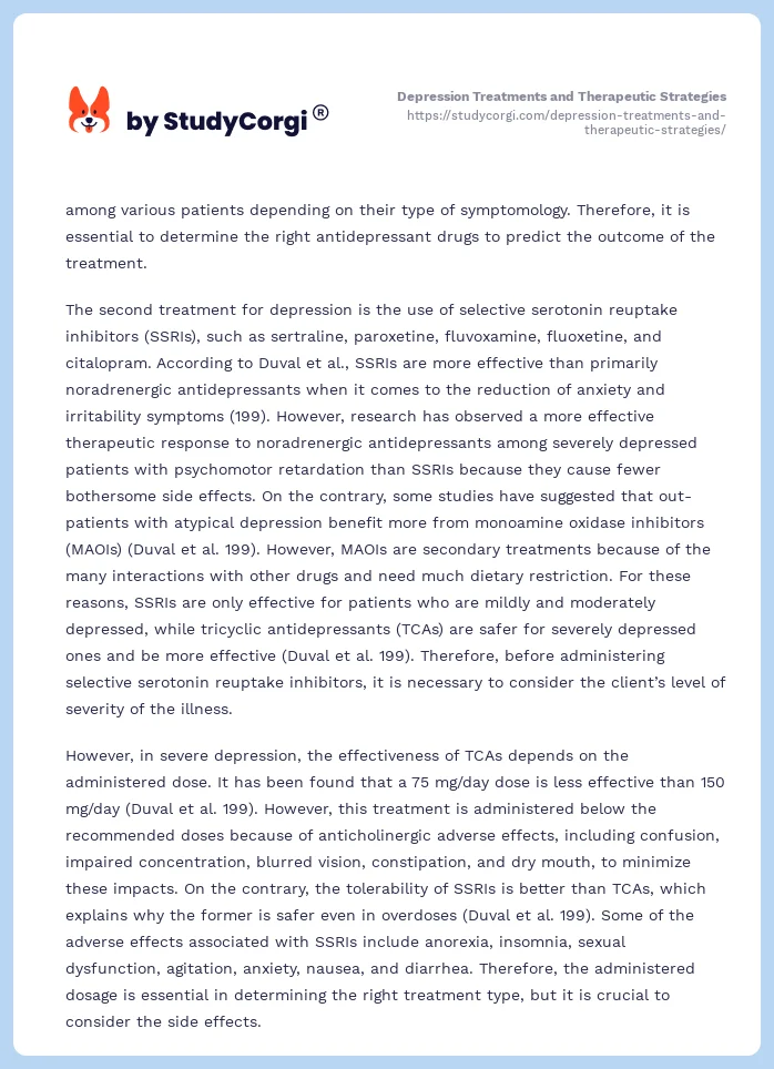 Depression Treatments and Therapeutic Strategies. Page 2