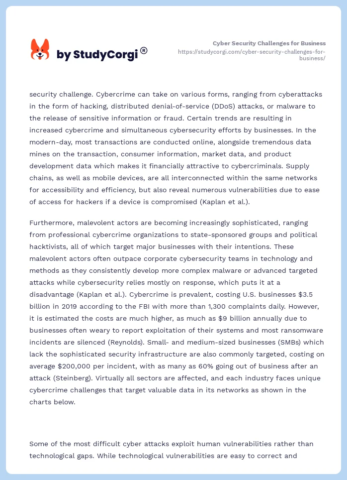 Cyber Security Challenges for Business. Page 2