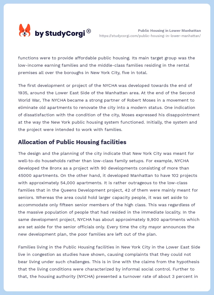 Public Housing in Lower Manhattan. Page 2