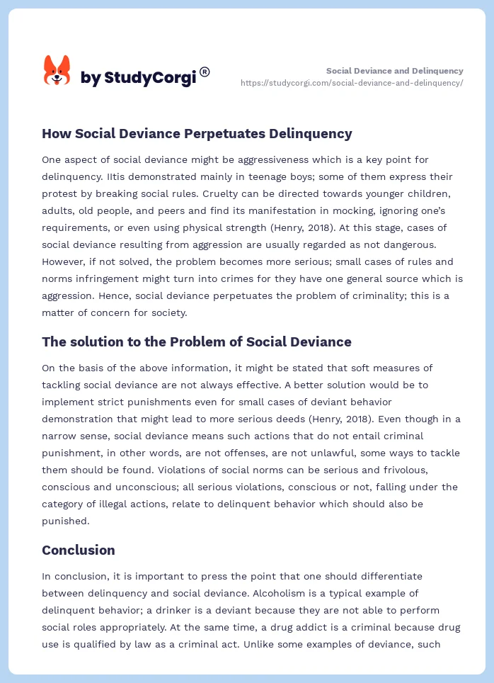 Social Deviance and Delinquency. Page 2