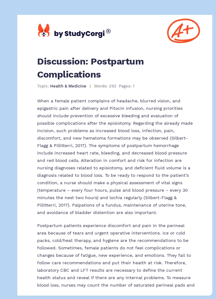 Discussion: Postpartum Complications. Page 1