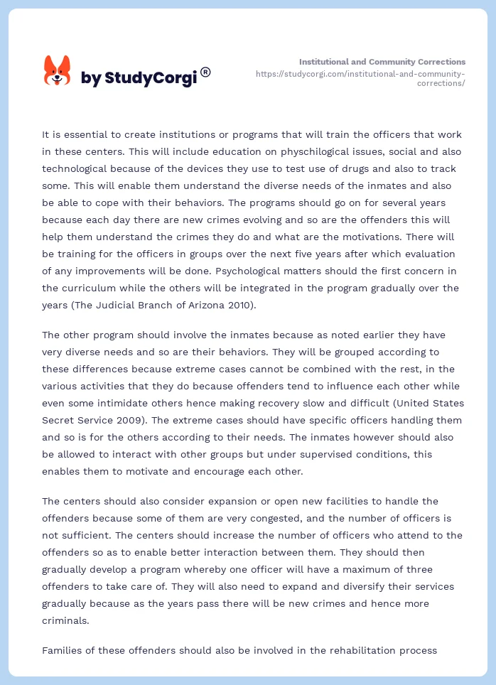 Institutional and Community Corrections. Page 2