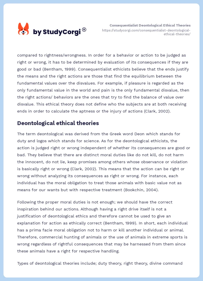 Consequentialist Deontological Ethical Theories. Page 2