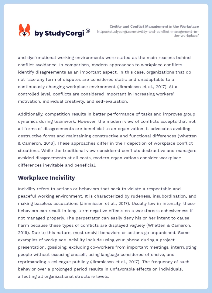 Civility and Conflict Management in the Workplace. Page 2