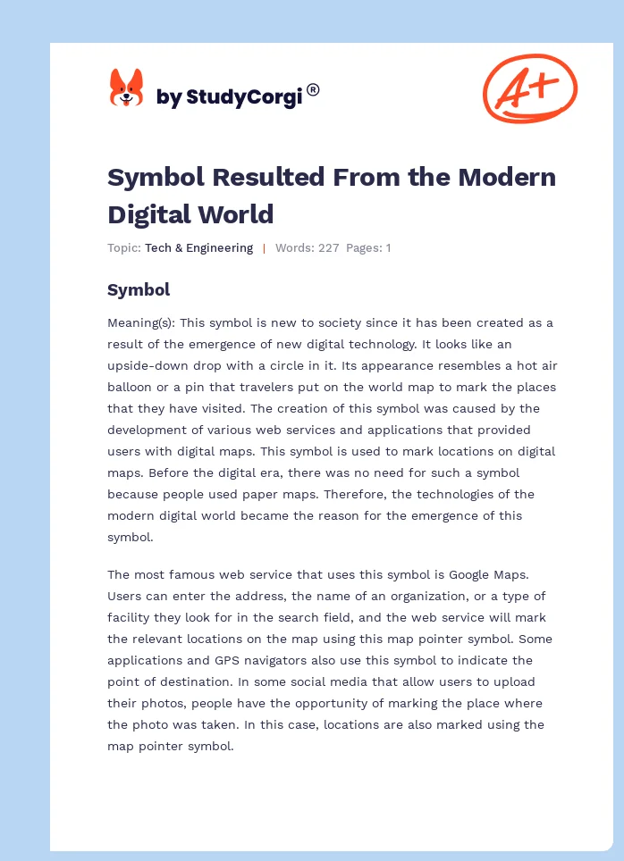 Symbol Resulted From the Modern Digital World. Page 1