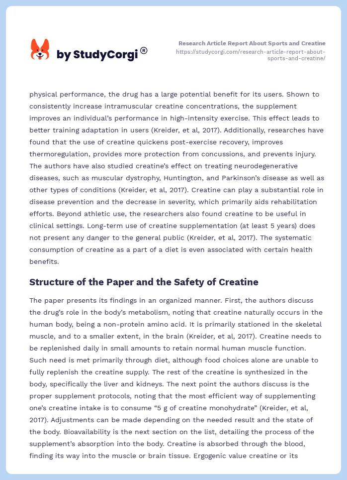 Research Article Report About Sports and Creatine. Page 2