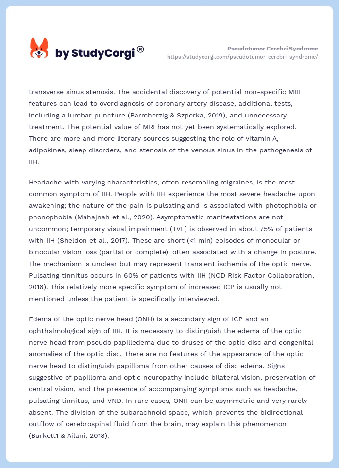 Pseudotumor Cerebri Syndrome. Page 2