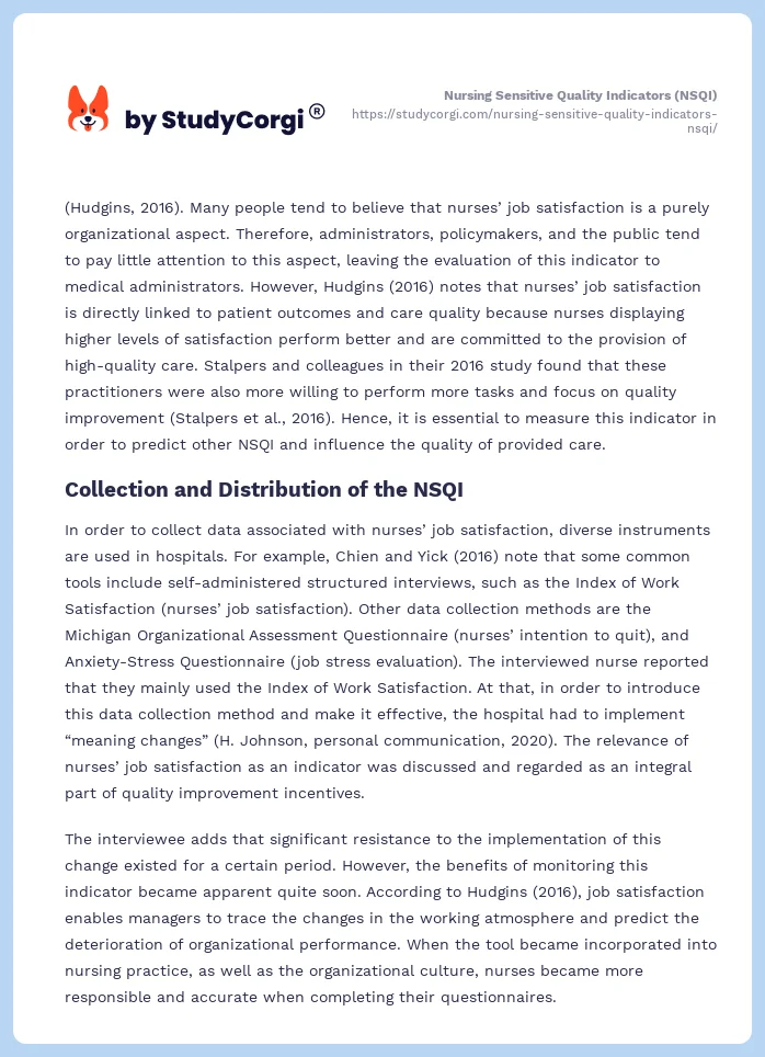 Nursing Sensitive Quality Indicators (NSQI). Page 2