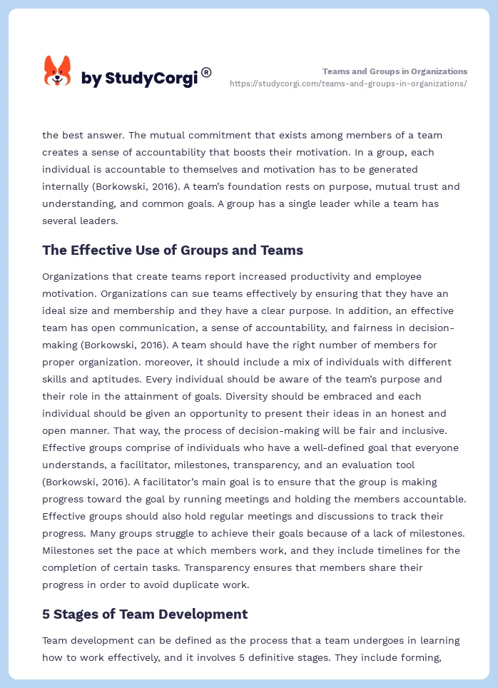 Teams and Groups in Organizations. Page 2