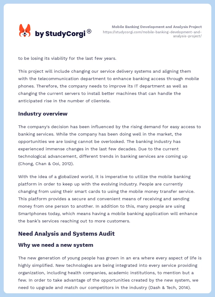 Mobile Banking Development and Analysis Project. Page 2