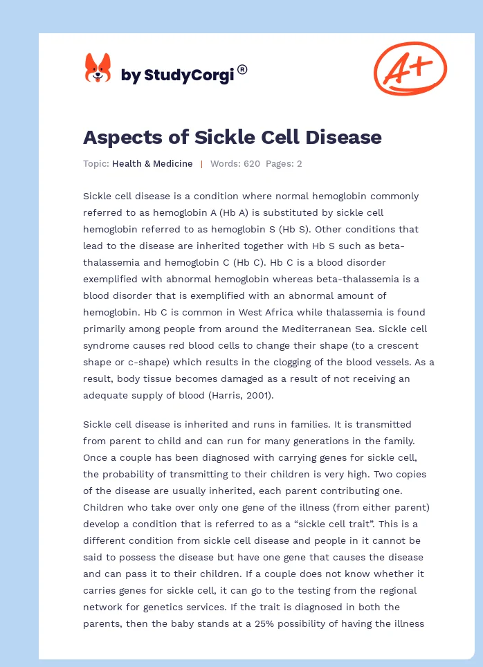 Aspects of Sickle Cell Disease. Page 1