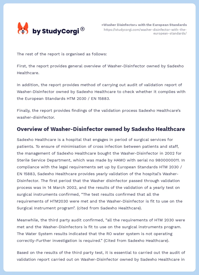 «Washer Disinfector» with the European Standards. Page 2