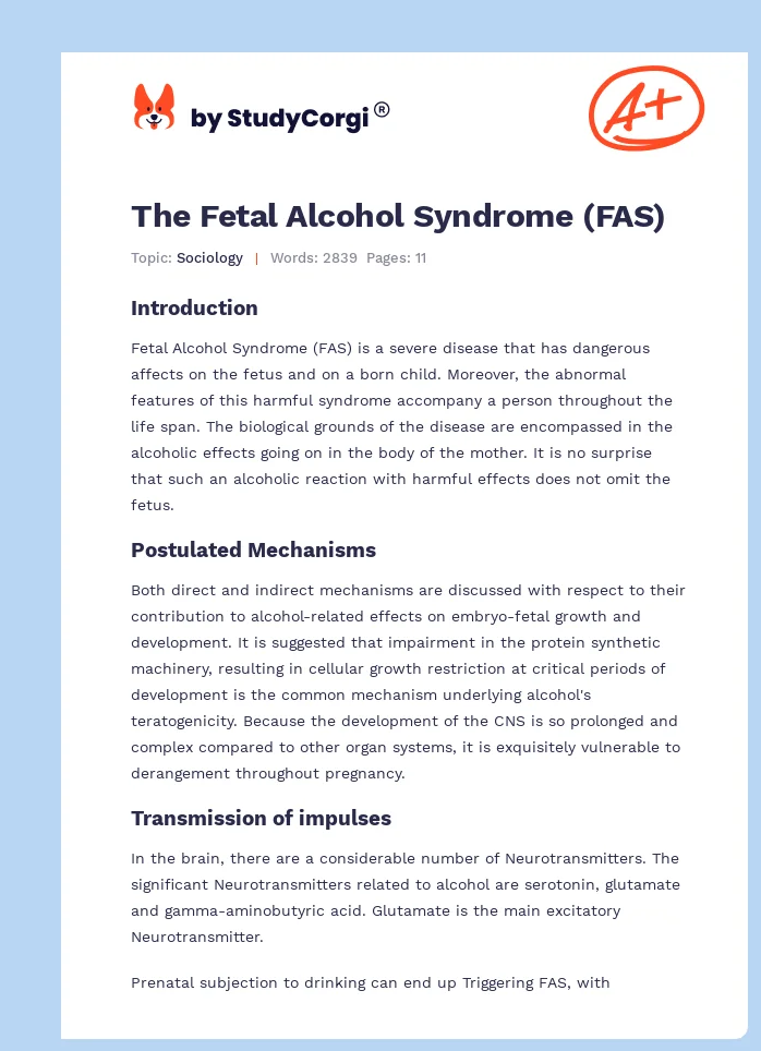 The Fetal Alcohol Syndrome (FAS). Page 1